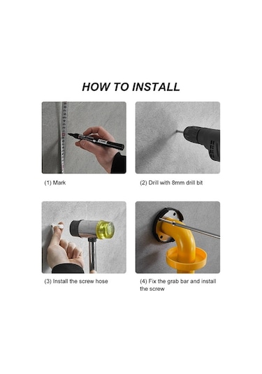 Dancemonkey Gece Aydınlatıcı Kaymaz Tutma Çubuğu - Yaşlılar & Engelliler İçin Güvenlik Bariyeri