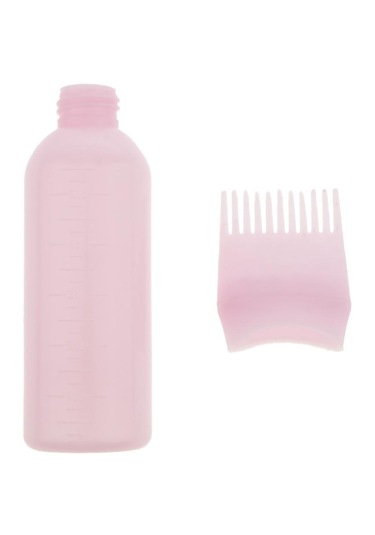 Suntek Kök Tarak Saç Boyası Şişesi Aplikatör Salon Rengi Pembe