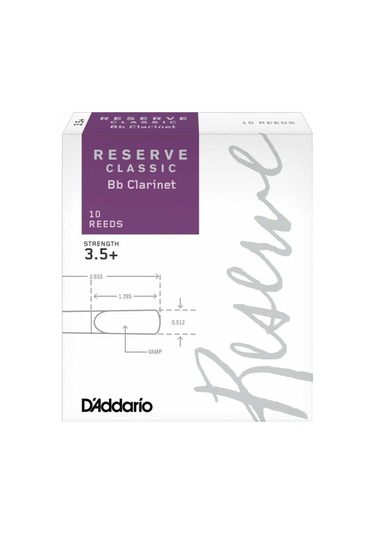 Rico Royal Dct Reserve Classic Bb Clarinet Reeds 3.5+ Bb Klarnet