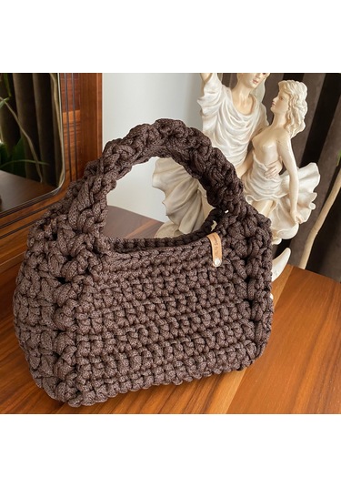 kahverengi Yazlık Mini Kadın El Çantası Kahverengi