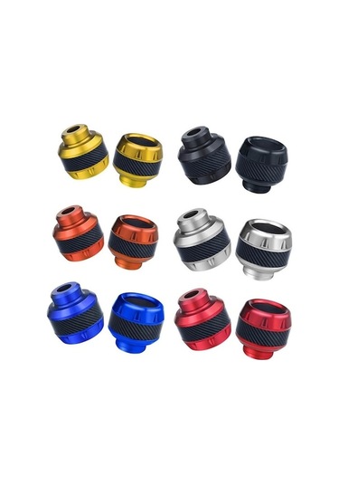 Primepickings 2 Çift Tf-1783 Motosiklet Aksesuarları Modifiye Anti-düşme Alüminyum Ön Teker Koruma Takozu Turuncu