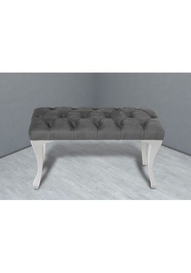 Açık Gri Chester Model Babyface Kumaş Bench&koltuk&tabure&pofuduk Yatak Odası Takımı Ucu&önü Puff
