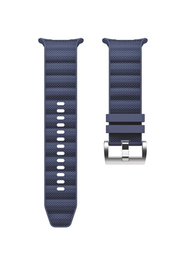 Samsung Galaxy Uyumlu Watch Ultra 47mm / Ultra 2025 İçin Düz Renk Spor Silikon Saat Bandı Gece Mavisi