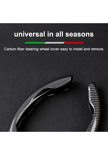 Singree Mavi Karbon Fiber Araba Direksiyon Kılıfı - Dört Mevsim Uygun - Araç İç Dekorasyon Aksesuarı
