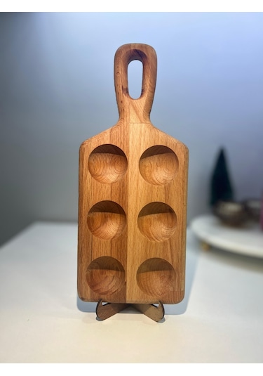 Hbs Art Design Ahşap 6 Lı Yumurtalık Saplı %100 Kayın Ağacı Açık Renk