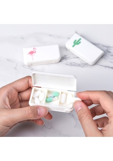 Tongxida Bosphorusboutique Taşınabilir Nem Mühürlü Kutu Küçük İlaç Günlük Geçirmez 3 Ek Flamingo Flamingo
