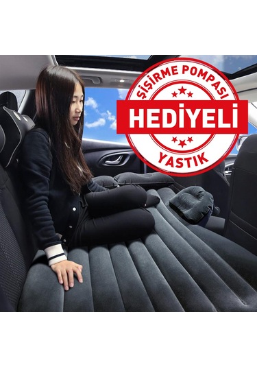 Shibo Araç Şişme Yatak Oto Araba Koltuğu Yatağı (Pompa Hediyeli)