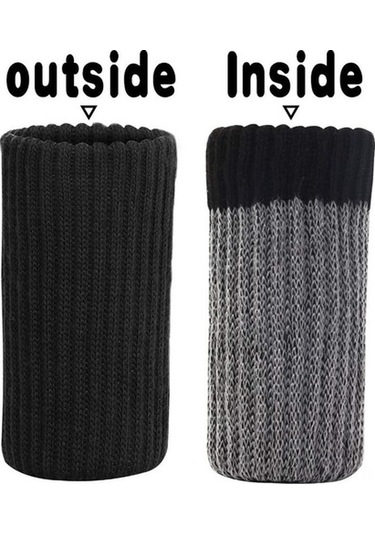 Besthome1 6'lı Siyah Poliester Masa Sandalye Koruması - Çift Katlı, Kaymaz, Ses Yankı Azaltıcı