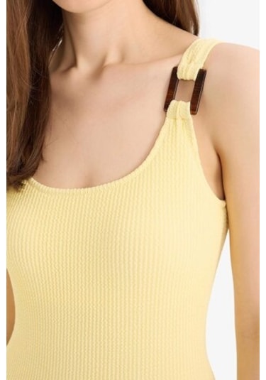 Defacto Regular Fit Bürümcük Mayo-fall İn Love T8005az25smyl118 Sarı