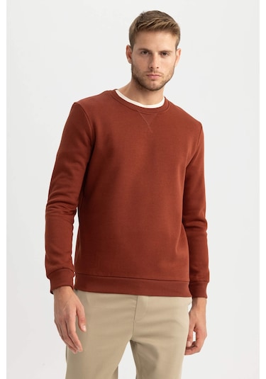 Defacto regular fit sweatshirt sales