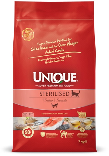 Unıque Kısırlaştırılmış Somonlu Sterilised Kedi Maması 7 Kg