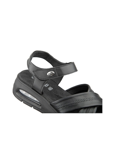 Muya Plivati Airmax Topuk Dik. Memory Foam Kadın Sandalet Siyah Siyah