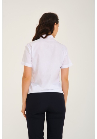 Kadın Yazlık Beyaz Gömlek Beyaz