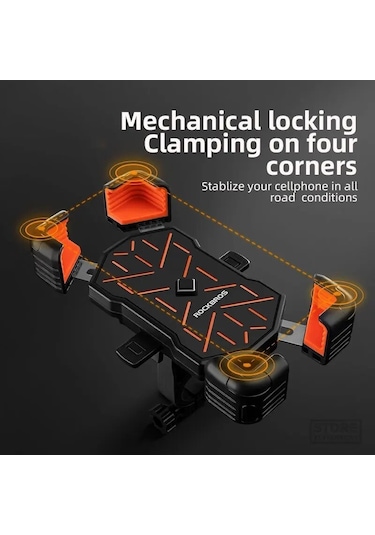 Jokmae Hw-117 E-bisiklet Telefon Tutucu Motosiklet Bisikleti 4,5"-7,2" Cihazlar İçin Hızlı Açılır Telefon Braketi - Gri / Kök Gri Çok Renkli