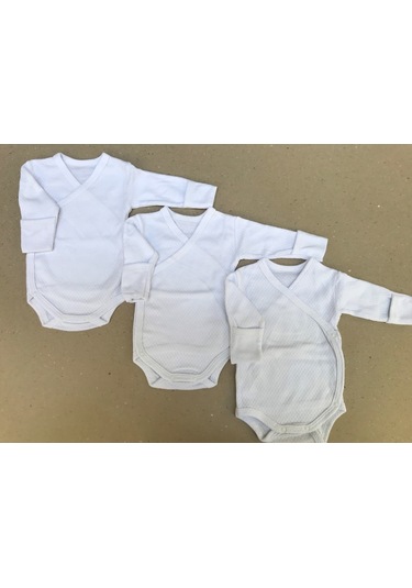 Özdemirlitekstil Bebelino Çıtçıtlı Badi Kruvaze (3'Lü Paket) (456373120) Beyaz