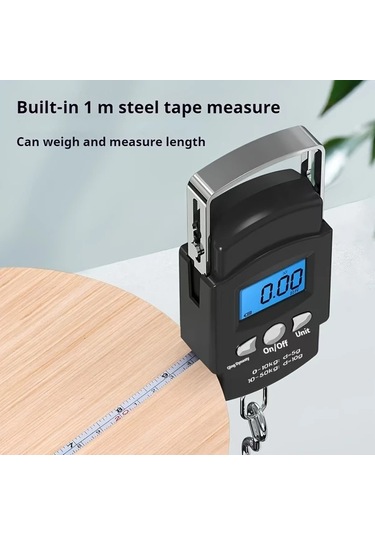 Xuweiwei Siyah Taşınabilir Palmiye Hazinesi Elektronik Asma Tartısı 50kg Kapasite Abs Malzeme Arka Aydınlatmalı Lcd Ekran Balıkçılık İçin İdeal Siyah