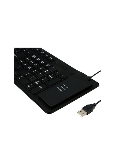 Carrier 108 Tuş Usb Silikon Esnek Katlanabilir Klavye Siyah