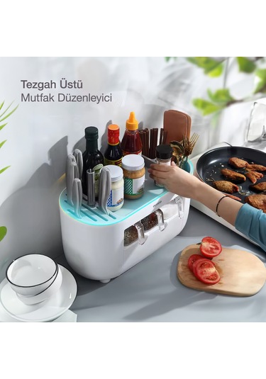 Ecoco Tezgah Üstü Bölmeli Baharatlık Çekmeceli Mutfak Düzenleyici