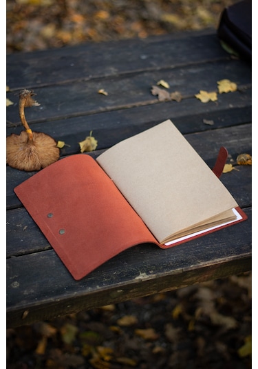 Kişiye İsme Özel Hakiki Deri A5 Defter / Ajanda Rose