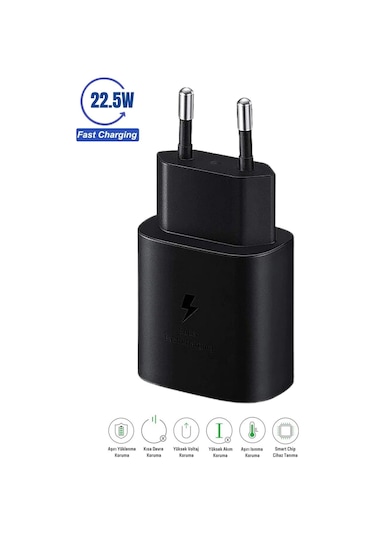 Galaxy Watch 5 Uyumlu 22.5W Type-C Girişli Hızlı Şarj Aleti Adaptör - İthalatçı Garantili