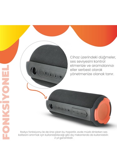 Moodix Kı23ks162 Bluetooth Hoparlör Siyah 10w 2 Ipx6 Suya Dayanıklı