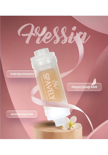 Spavely Frezya Çiçeği Duş Başlığı Filtresi Arıtması Güney Kore Menşei Klor Kireç Karşıtı Hoş Kokulu 150 Gr Beyaz