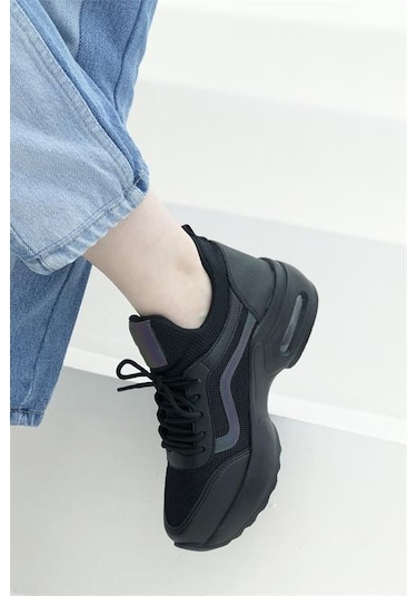 Konfores 1657 Anatomik Air Tabanlı Bayan Sneakers Ayakkabı Siyah