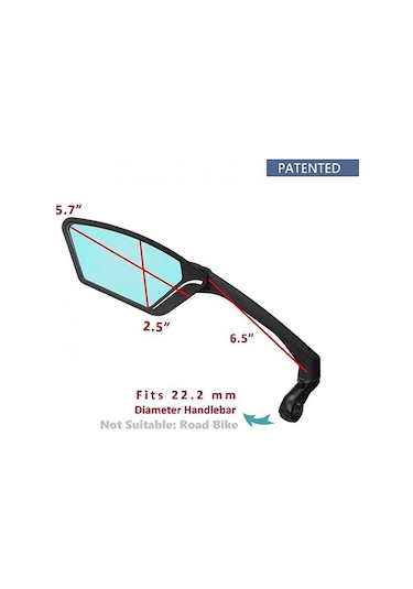 Meachow Me-002Sr Sağ Bisiklet Aynası Kelepçe Montaj Gümüş Lens