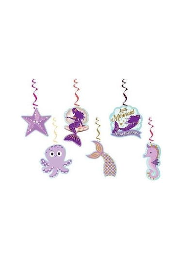 Deniz Kızı 6'Lı Tavan Süs Çok Renkli