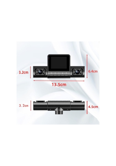 Yüksek Çözünürlüklü 1080p Kızılötesi Gece Görüşlü Park İzleme Sürüş Kaydedici, Özellikler: 3 Lens