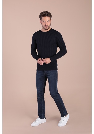 Ferraro Bisiklet Yaka Superfine Yün Kazak - Lacivert Lacivert (490433297) Lacivert