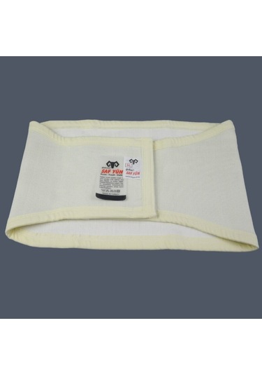 Saf Yün Ortopedik Bel Destekli Cırtlı Korse %100 Angora Siyah