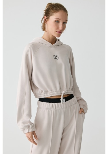 Urban Beat Kathrıne Kadın Kapüşonlu Taş Rengi Sweatshirt Taş Rengi