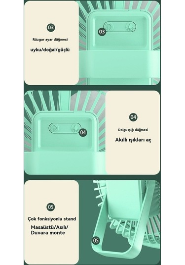 Usb Masaüstü Fanı Şarj Edilebilir Döngü Yüksek Rüzgar Fanı 000-beyaz Nz Beyaz