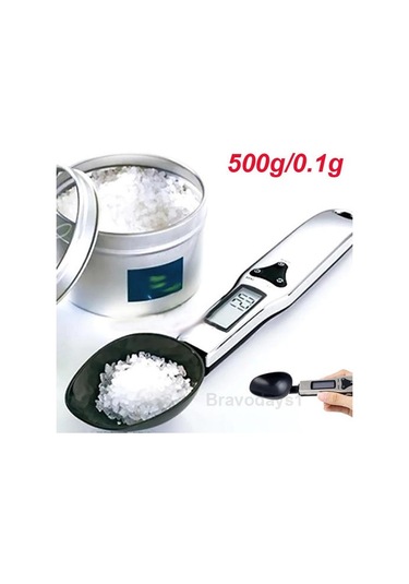 2 Türler 500g / 0.1g Elektronik Lcd Dijital Ölçüm Kaşık Ağırlık Ölçeği Ölçüm Kaşık Gram Mutfak & Amp Laboratuvar Ölçeği Gümüş Ahşap