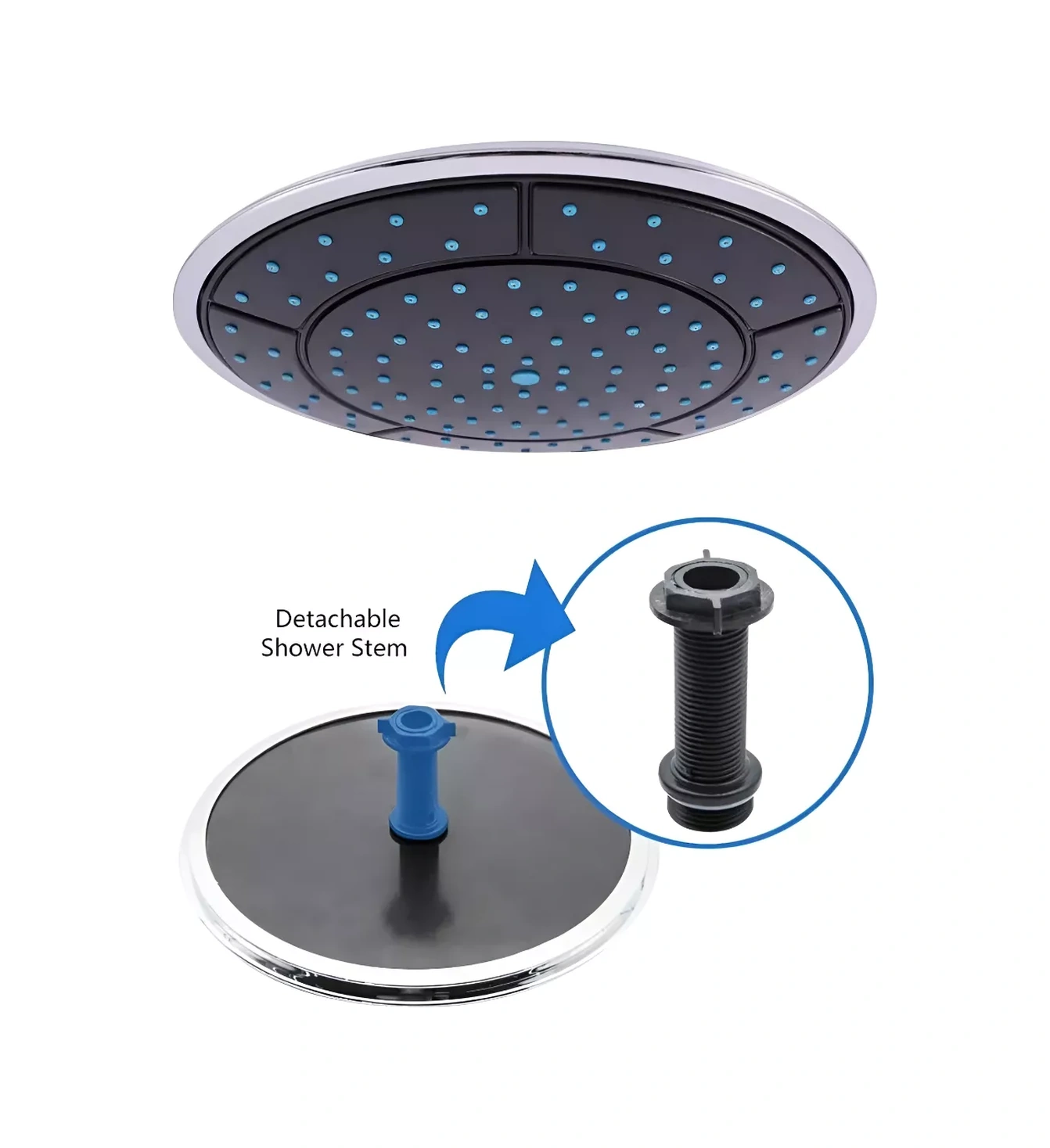 Matura Duş Kabini İçin Üst Yağmur Başlığı 25 Cm 215670414 Siyah