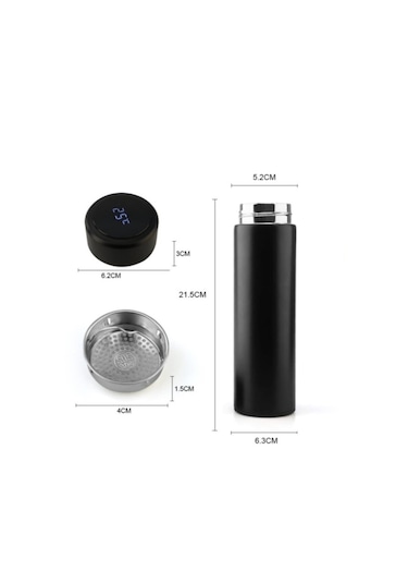 Dijital Sıcaklık Göstergeli Renkli Çelik Termos - 500 Ml Diğer