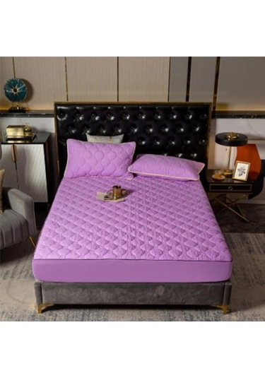 Novahub Açık Mor Yatak Koruyucu Kapitone Yatak Koruyucu Su Geçirmez Yatak Örtüsü Anti-akar Yatak Örtüsü Yastık Kılıfı Açık Mor - Diğer Açık Mor