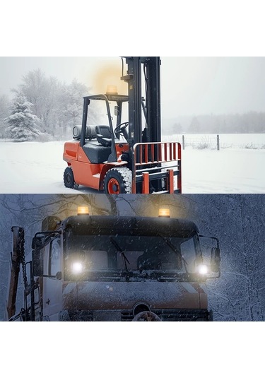 Dashanshop 1 Adet Amber Led Işık 43.3 İnç Mıknatıslı Uzun Kablolu Araç Forklift Traktör Golf Atv Otobüs