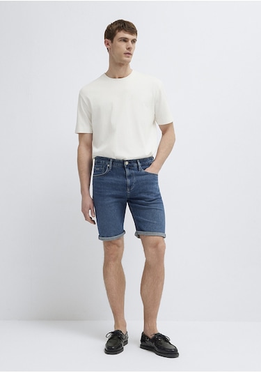 Mavi - Brian Premium Blue Puslu Koyu Mavi Jean Şort 04184a3304