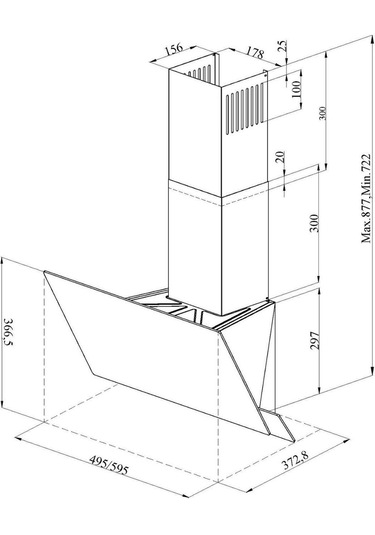 GL General GLD-055PR Opal 60 CM Davlumbaz