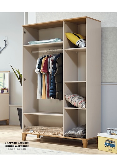 Dolap Urlu EGE 3kapı Model Krem Renk  şık ürün Kalite malzeme İ