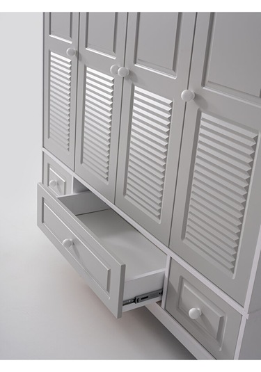 Joy 4 Kapılı Dolap, Bebek ve Genç Odası Dolap Gri