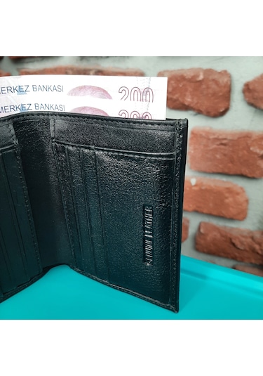 Gvnbag Hakiki Deri Erkek Dikey Siyah Cüzdan Gvn-0123