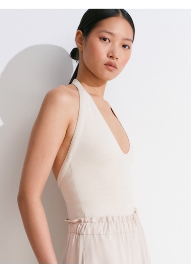 Dilvin 31971 Boyundan Bağlamalı Top-açık Bej Açık Bej