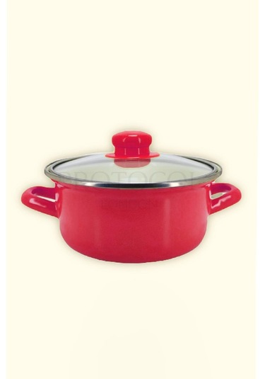 Protocol London 12/14/16 Cm Mini Emaye Tencere Seti - Kırmızı Iı