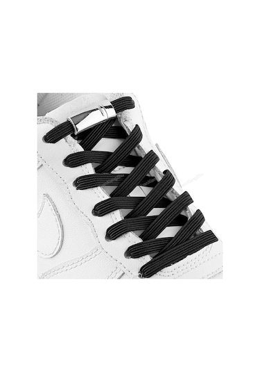 Metal Mıknatıslı Akıllı Elastik Bağcık Kilitle Siyah