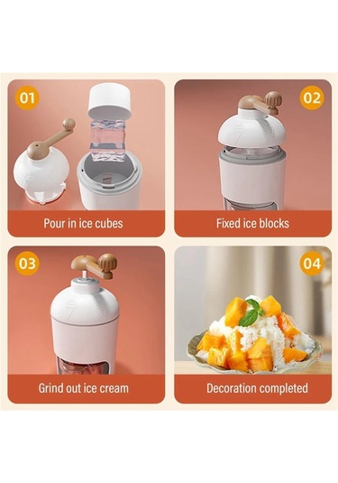 Jialan Manuel Buz Kırıcı Döner Buz Kırıcı Traş Beyaz