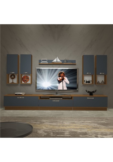 Decoraktiv Trendstyle 8da Mdf Tv Ünitesi Tv Sehpası Ceviz - Antrasit