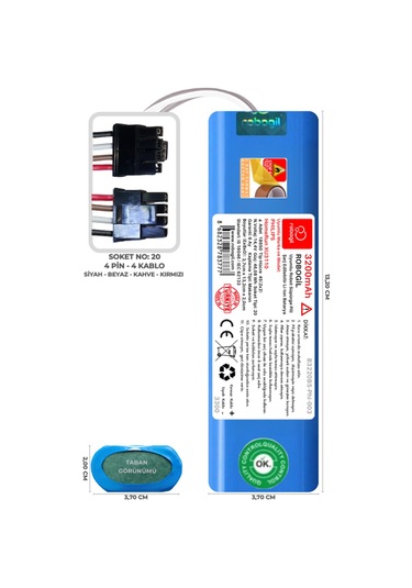 Philips Homerun Xu3110 3200mah Uyumlu Robot Süpürge Pili B3220bs-phi-003